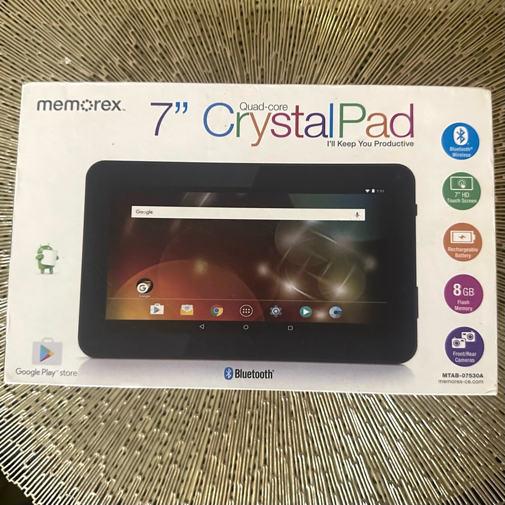 Memorex New Rare 7” Crystal Pad Bluetooth Limited Edition Tablet